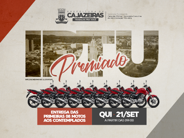 Valorizando o contribuinte: Prefeitura de Cajazeiras entrega as primeiras motos do IPTU premiado