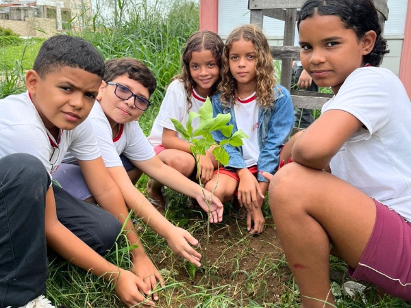 Prefeitura realiza plantio de mudas de cajazeiras e outras espécies nativas nas escolas municipais