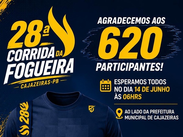 Promovida pela Prefeitura de Cajazeiras, Corrida da Fogueira bate recorde de inscrições